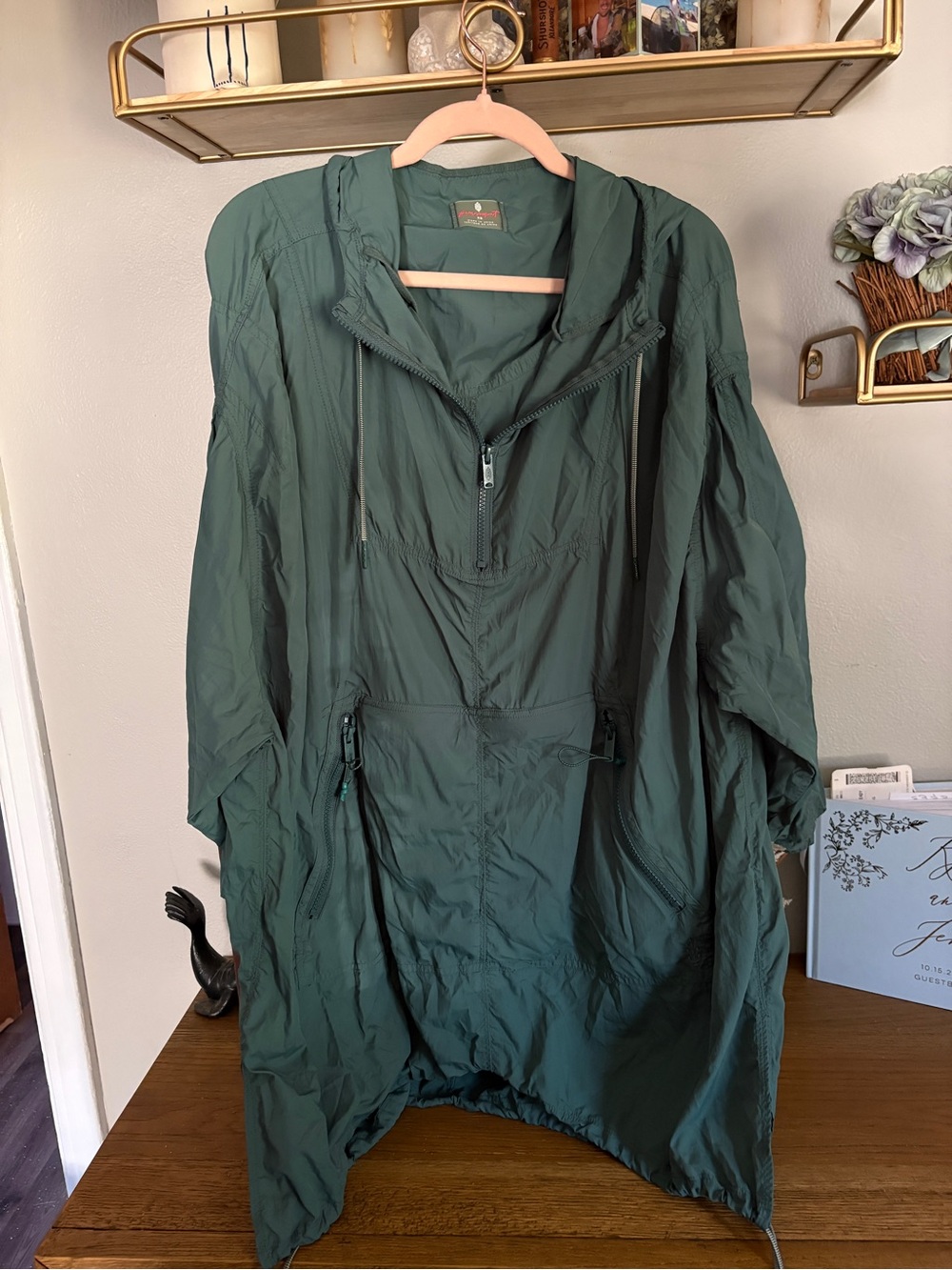Free people movement windbreaker Lightweight Anorak Jacket - Dark Teal Green